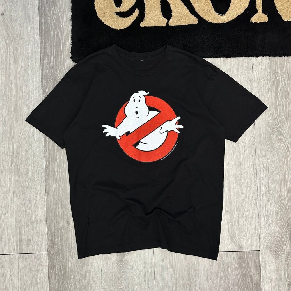 2009 Ghostbusters Logo Movie Promo 25th Anniversary Men's Black T-Shirt Size XL